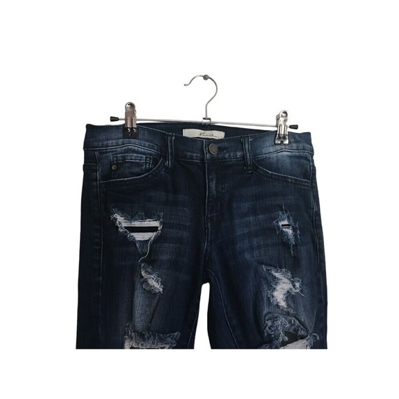 Kancan Jeans Women's Size 27 Blue Cotton Blend Distressed - Picture 2 of 8